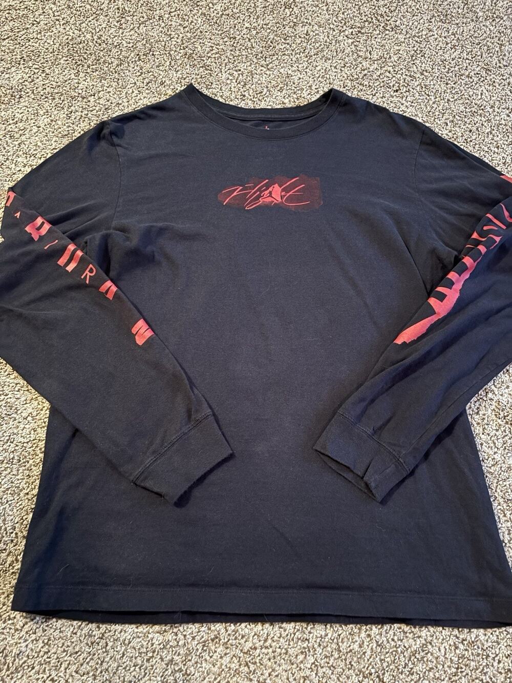 Vintage Y2K Jordan Brand Long Sleeve Shirt Black Red Jumpman Men’s Medium